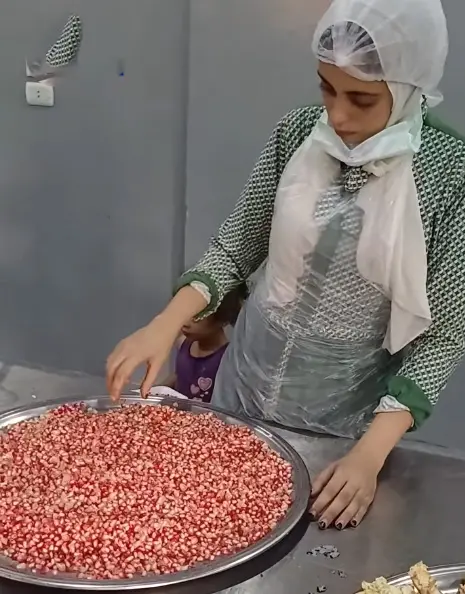 Pomegranate peeling project for women